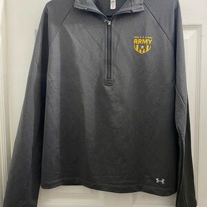 Under Armour Grey and Gold Army Quarter-Zip Pullover, women’s XL